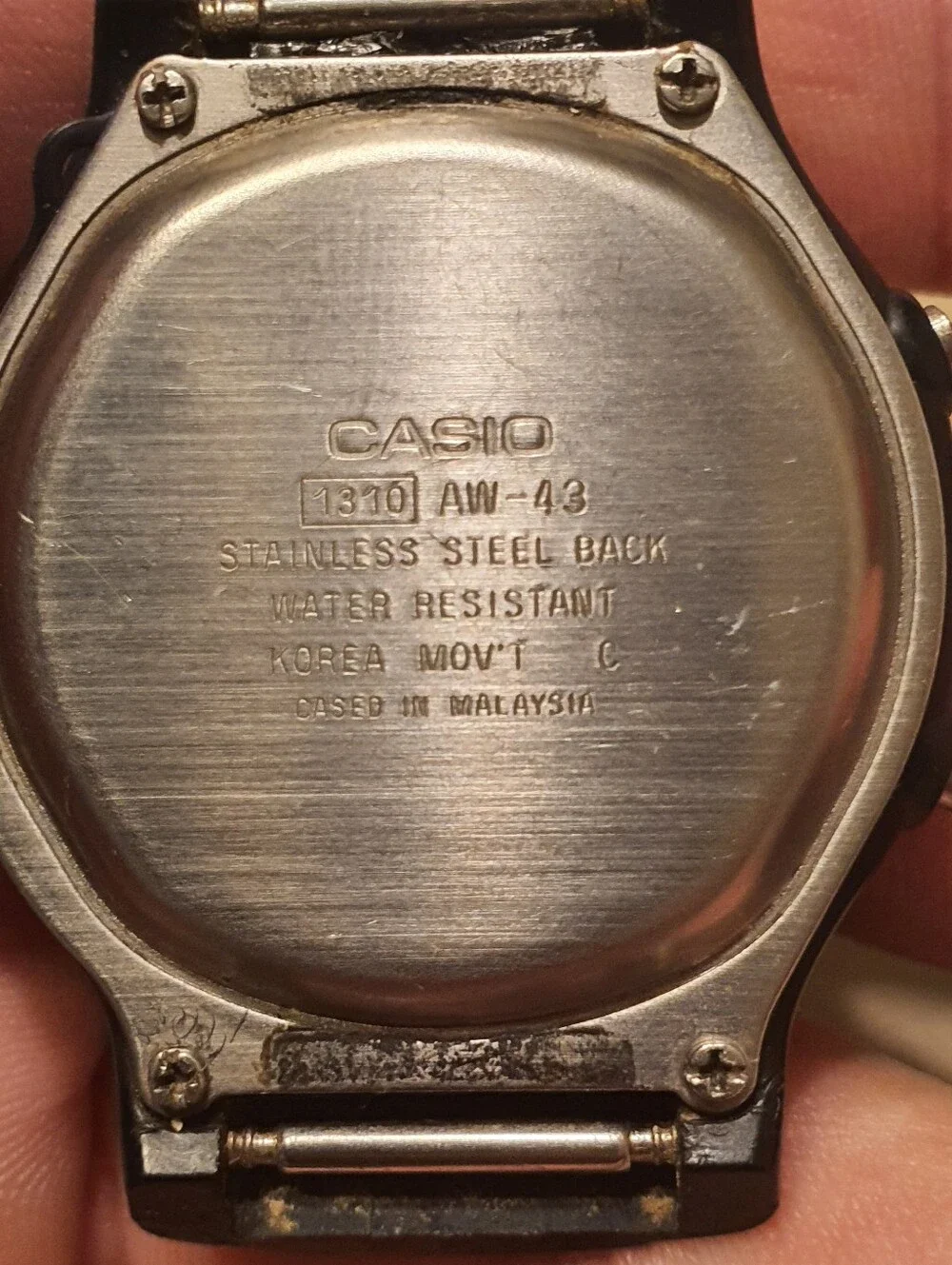 10/$20 Vtg Casio Illuminator AW-43 Ani-Digi Alarm Chrono Men's Watch For Repair